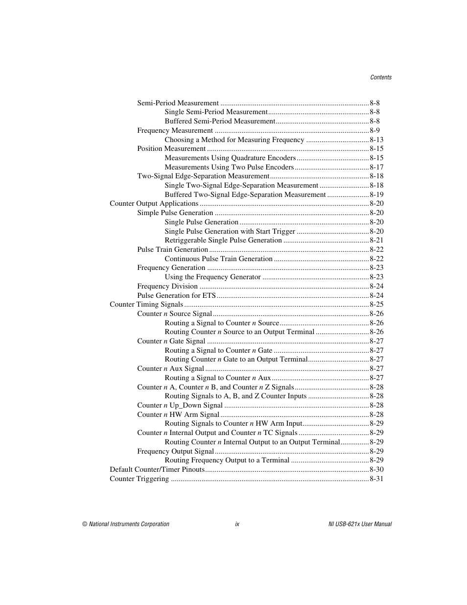 National Instruments Data Acquisition Device NI USB-621x User Manual | Page 9 / 185