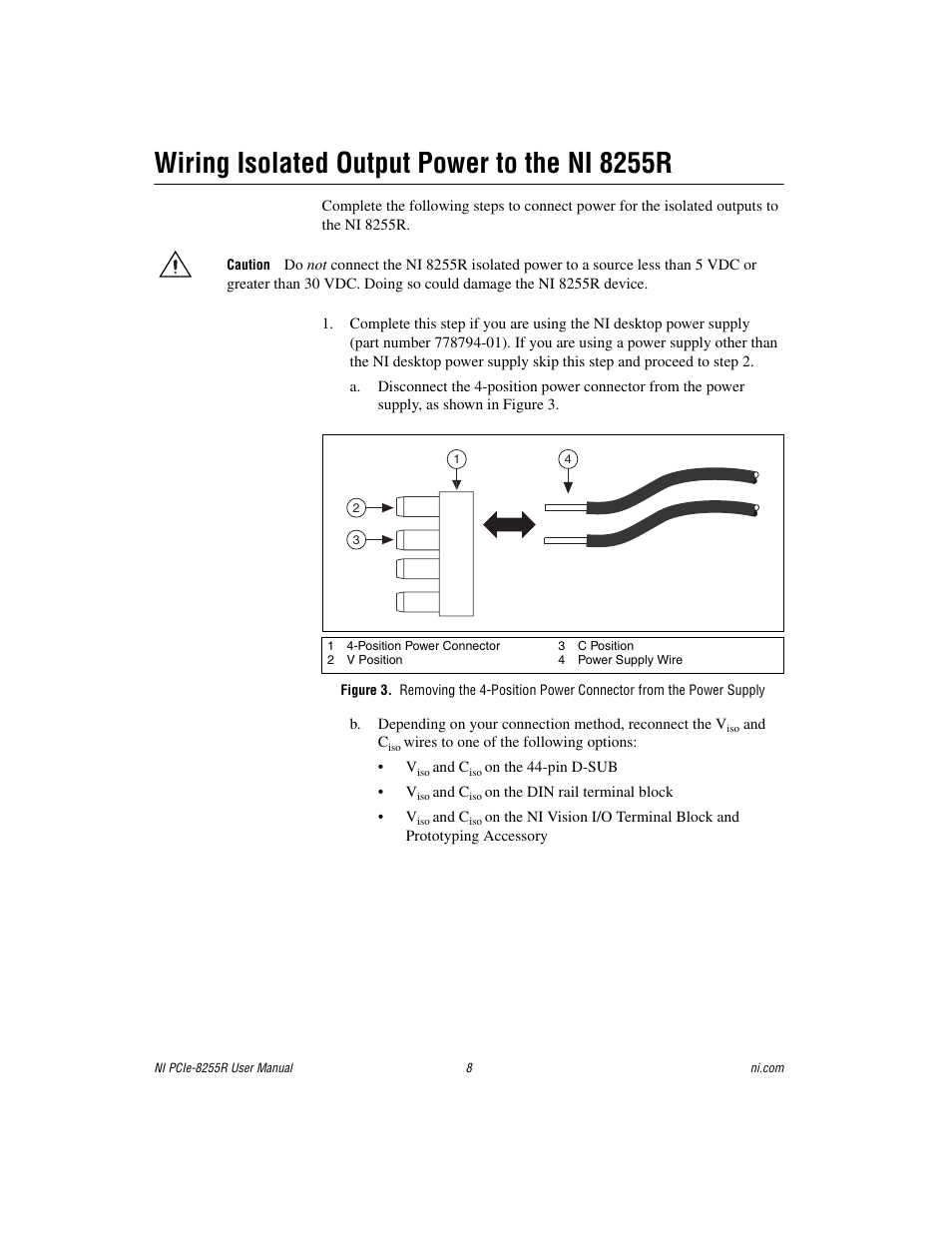 Wiring isolated output power to the ni 8255r | National Instruments NI PCIe-8255R User Manual | Page 8 / 16