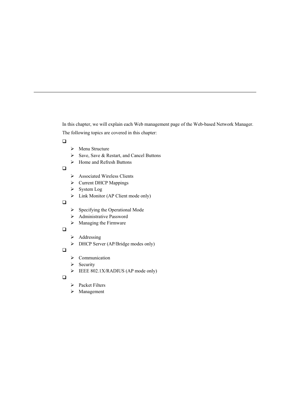 Web console configuration, Chapter 3, Web console configuration -1 | National Instruments NI WAP-3711 User Manual | Page 15 / 47
