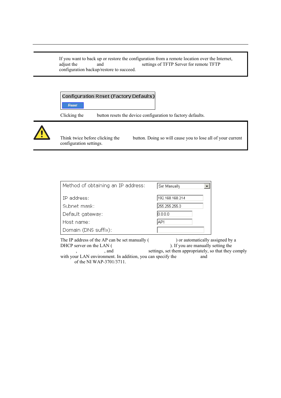 Configuring tcp/ip-related settings, Addressing, Configuring tcp/ip-related settings -10 | Addressing -10 | National Instruments NI WAP-3711 User Manual | Page 24 / 47
