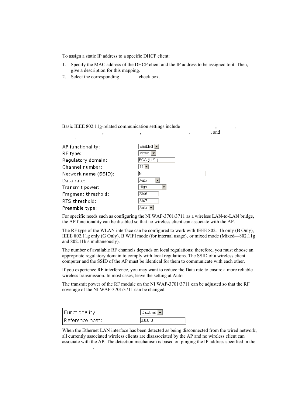 Configuring ieee 802.11g-related settings, Communication, Configuring ieee 802.11g-related settings -12 | Communication -12 | National Instruments NI WAP-3711 User Manual | Page 26 / 47