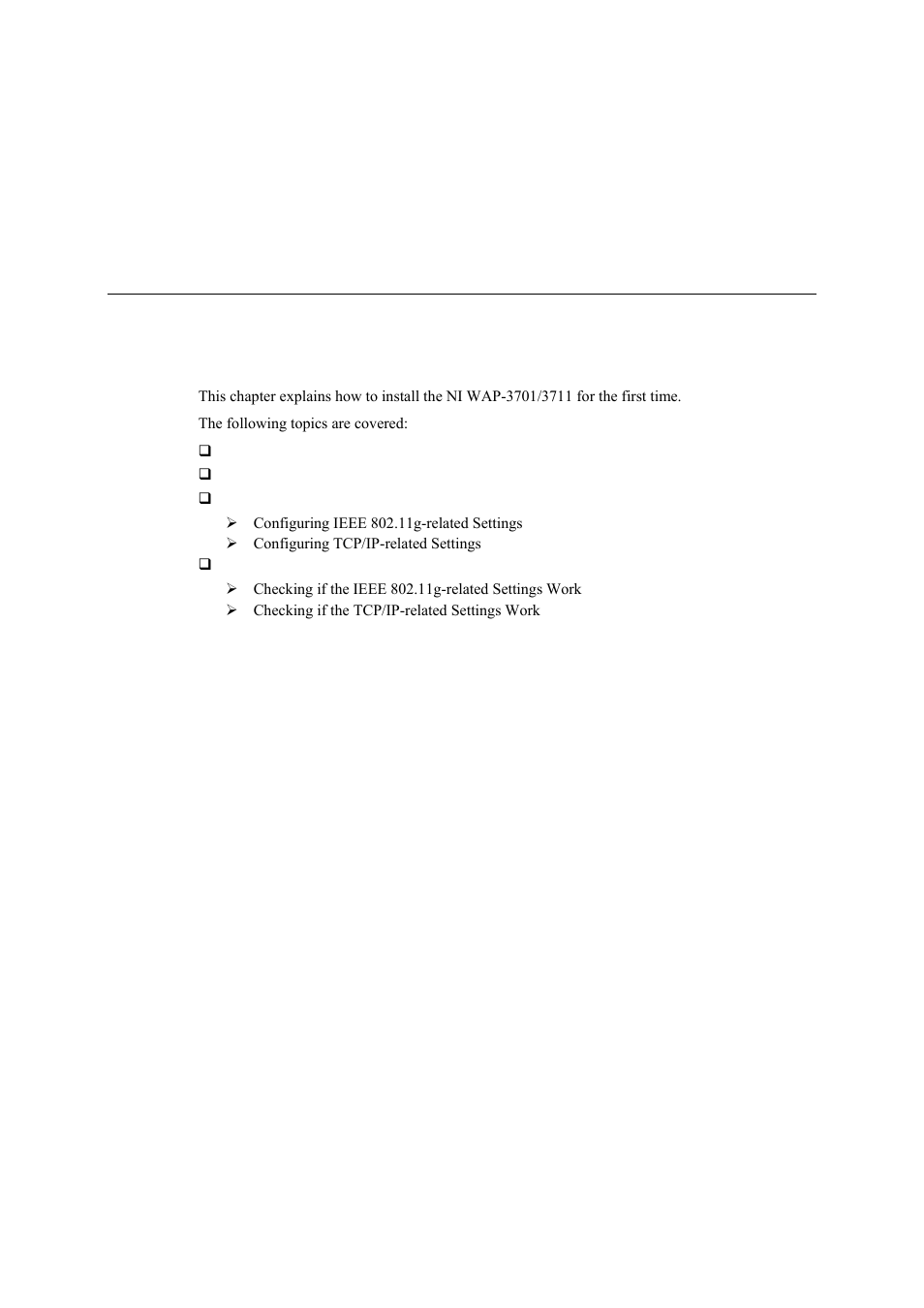 Getting started, Chapter 2, Getting started -1 | National Instruments NI WAP-3711 User Manual | Page 8 / 47