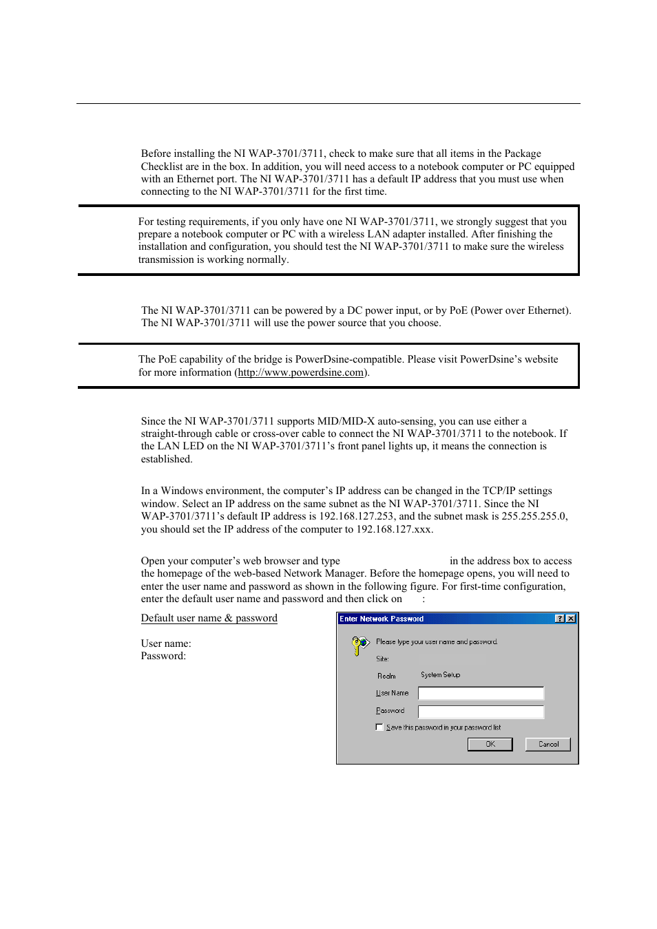 First-time installation and configuration, First-time installation and configuration -2 | National Instruments NI WAP-3711 User Manual | Page 9 / 47