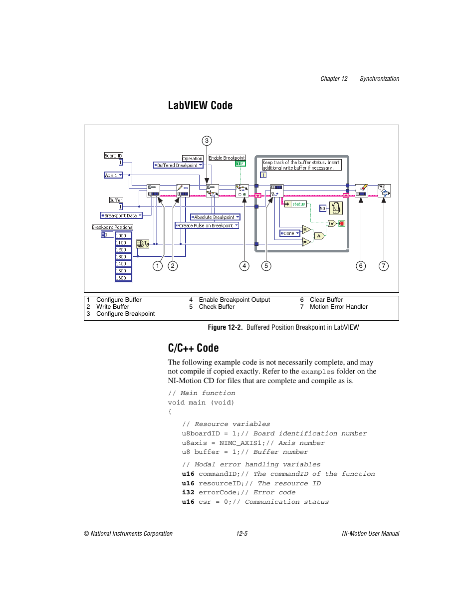 Labview code, C/c++ code, Labview code -5 c/c++ code -5 | National Instruments NI-Motion User Manual | Page 155 / 305