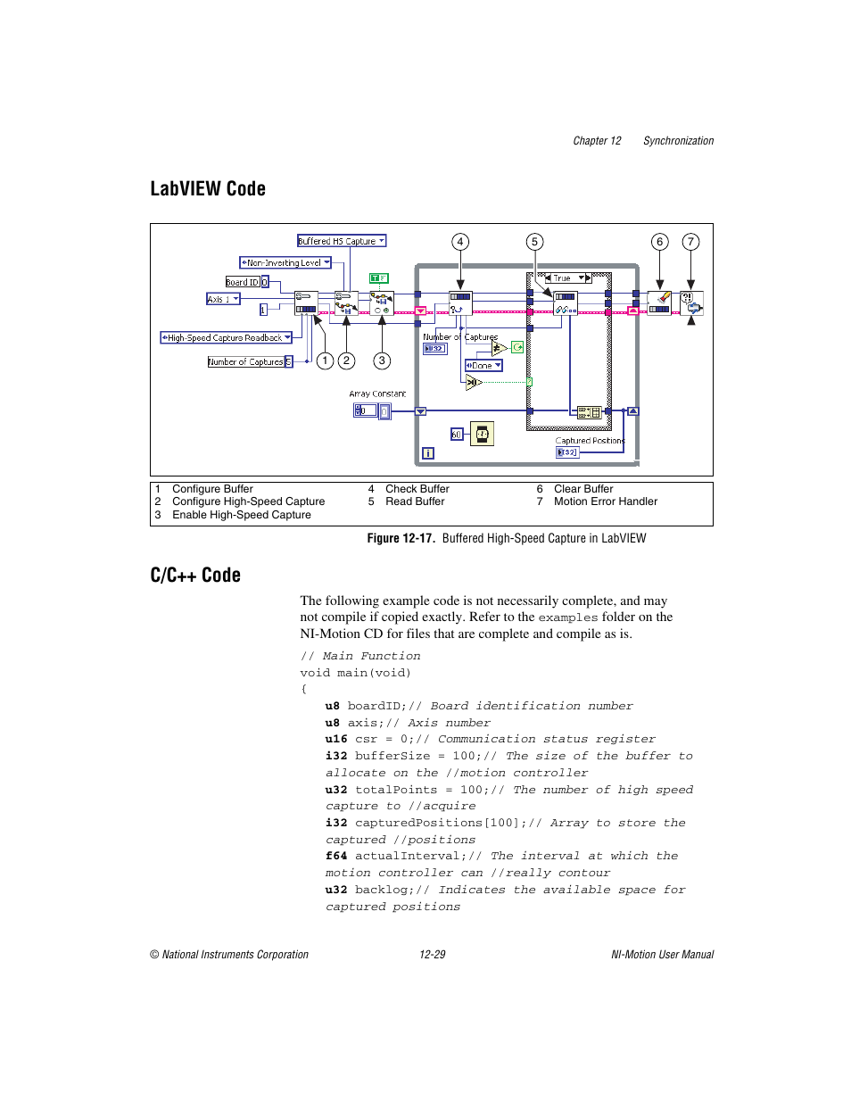 Labview code, C/c++ code, Labview code -29 c/c++ code -29 | National Instruments NI-Motion User Manual | Page 179 / 305