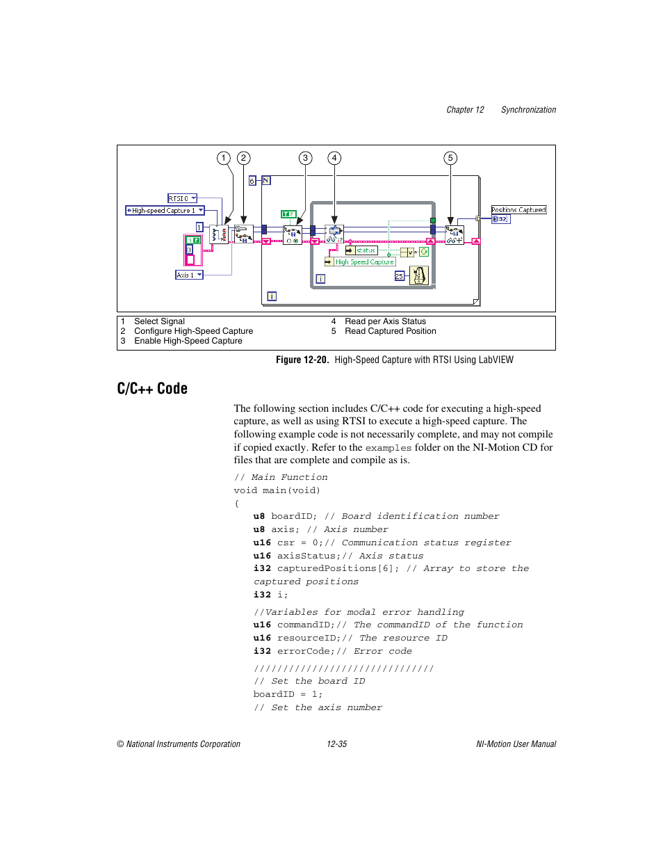 C/c++ code, C/c++ code -35 | National Instruments NI-Motion User Manual | Page 185 / 305