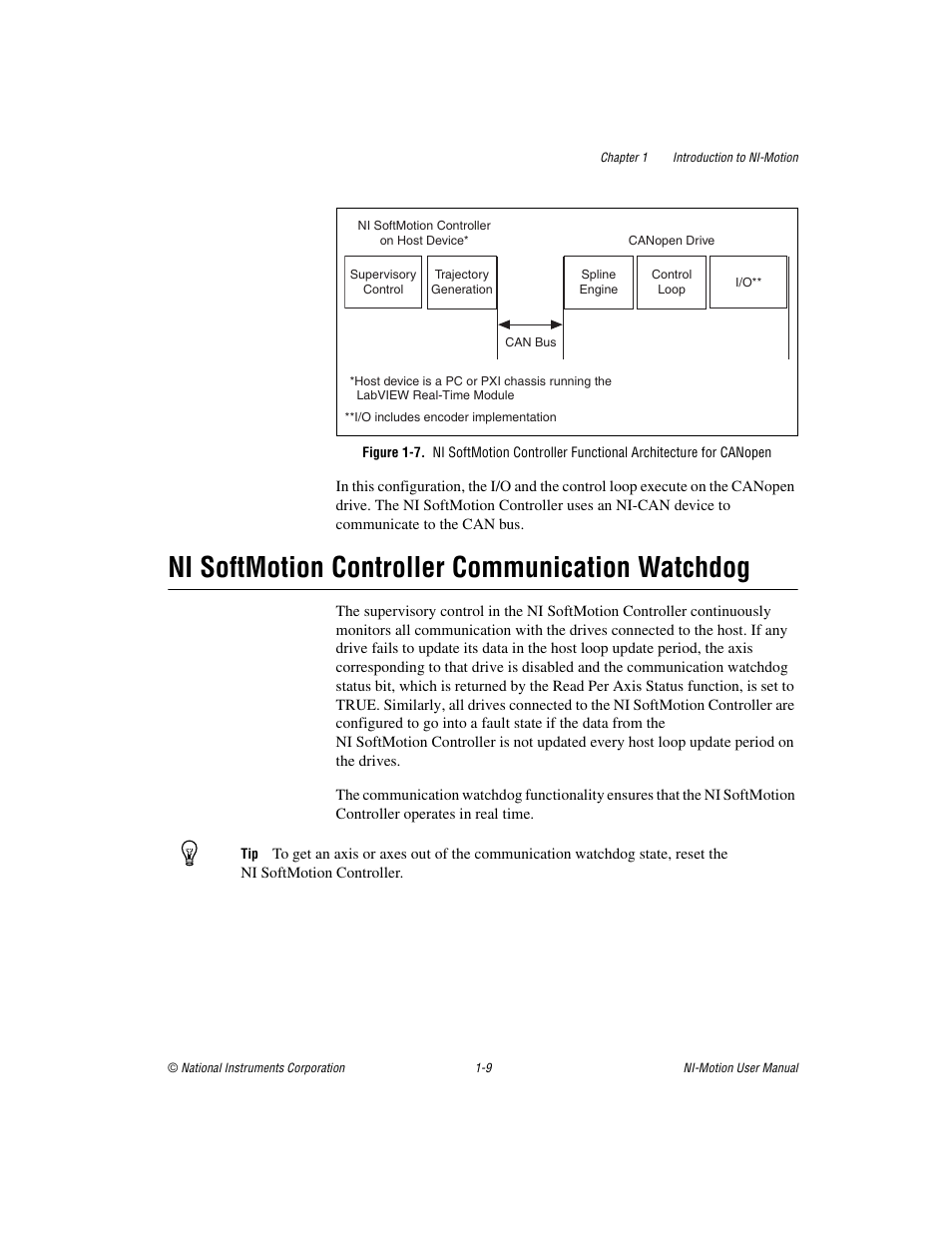 Ni softmotion controller communication watchdog, Ni softmotion controller communication watchdog -9 | National Instruments NI-Motion User Manual | Page 23 / 305