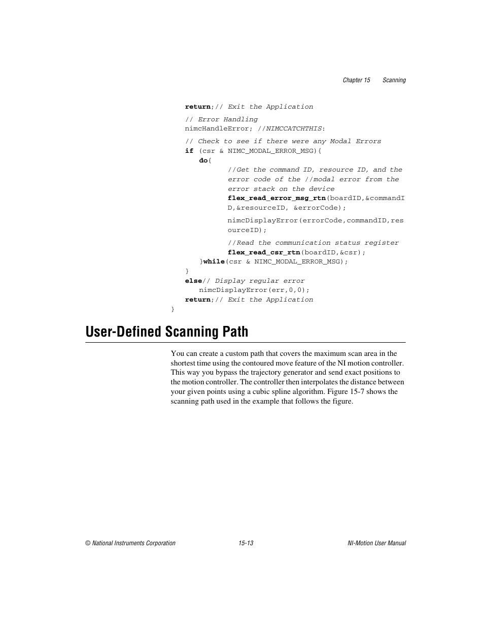 User-defined scanning path, User-defined scanning path -13 | National Instruments NI-Motion User Manual | Page 264 / 305