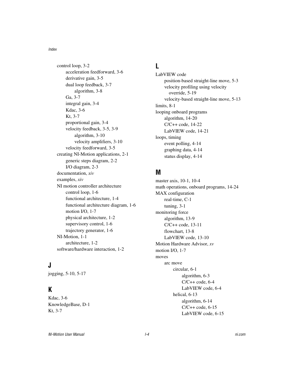 National Instruments NI-Motion User Manual | Page 300 / 305