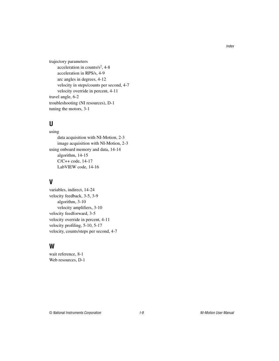 National Instruments NI-Motion User Manual | Page 305 / 305