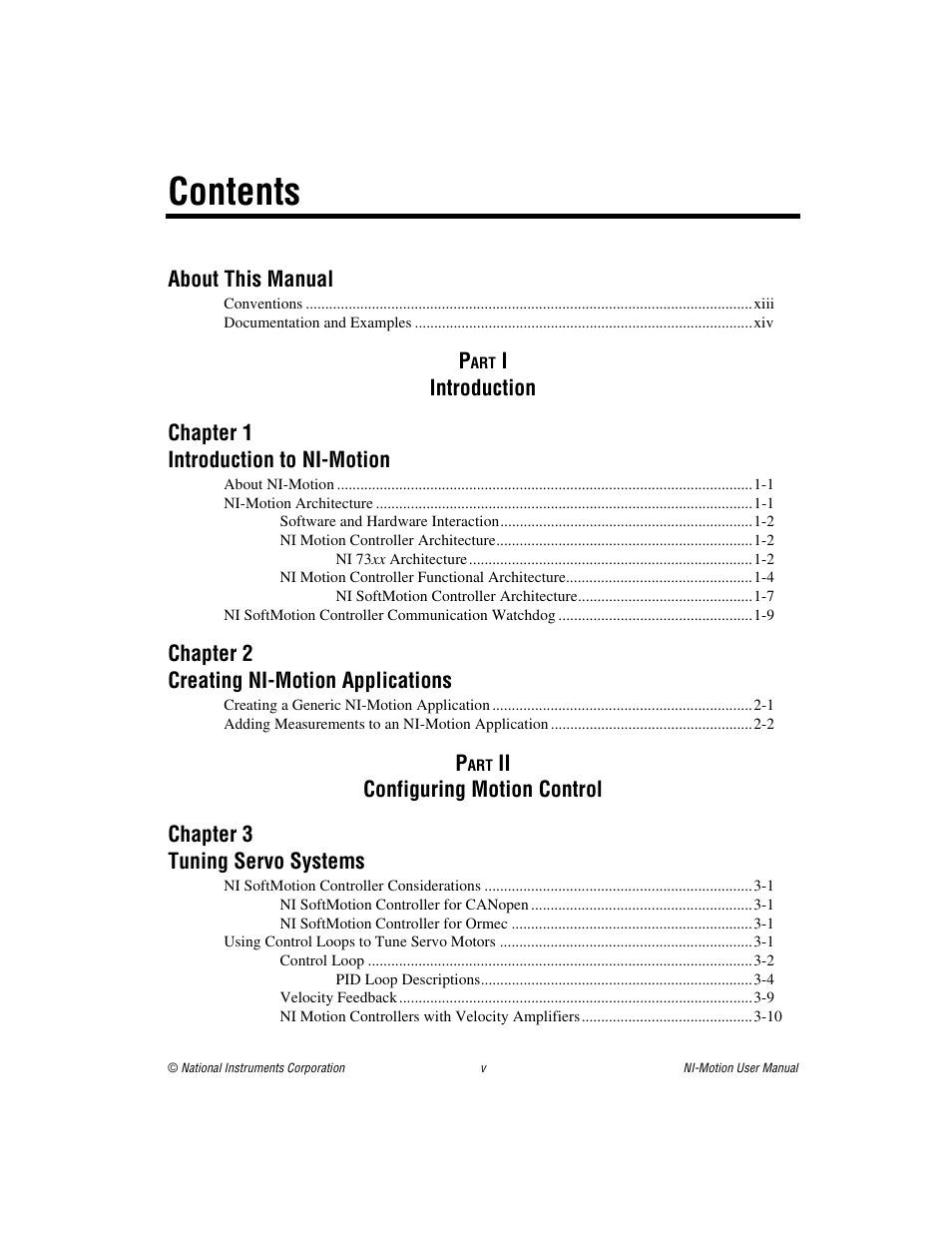 National Instruments NI-Motion User Manual | Page 4 / 305
