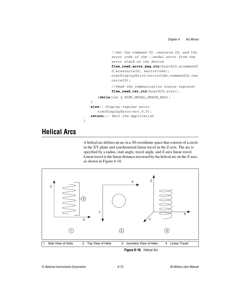 Helical arcs, Figure 6-10. helical arc, Helical arcs -13 | National Instruments NI-Motion User Manual | Page 91 / 305