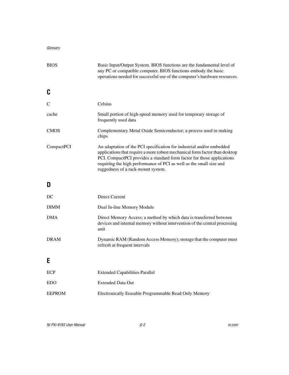 National Instruments Two-Slot Embedded Controller NI PXI-8183 User Manual | Page 60 / 69