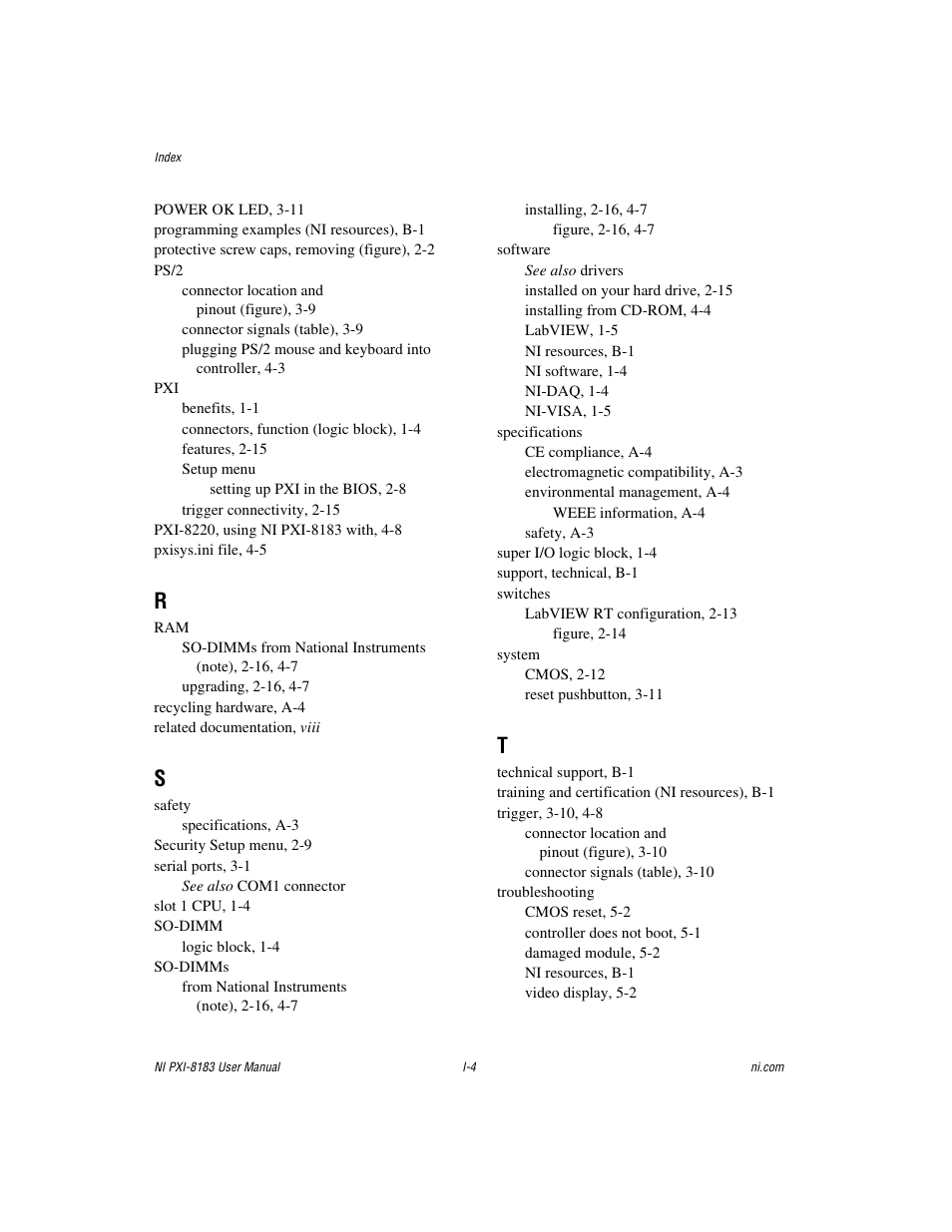 National Instruments Two-Slot Embedded Controller NI PXI-8183 User Manual | Page 68 / 69