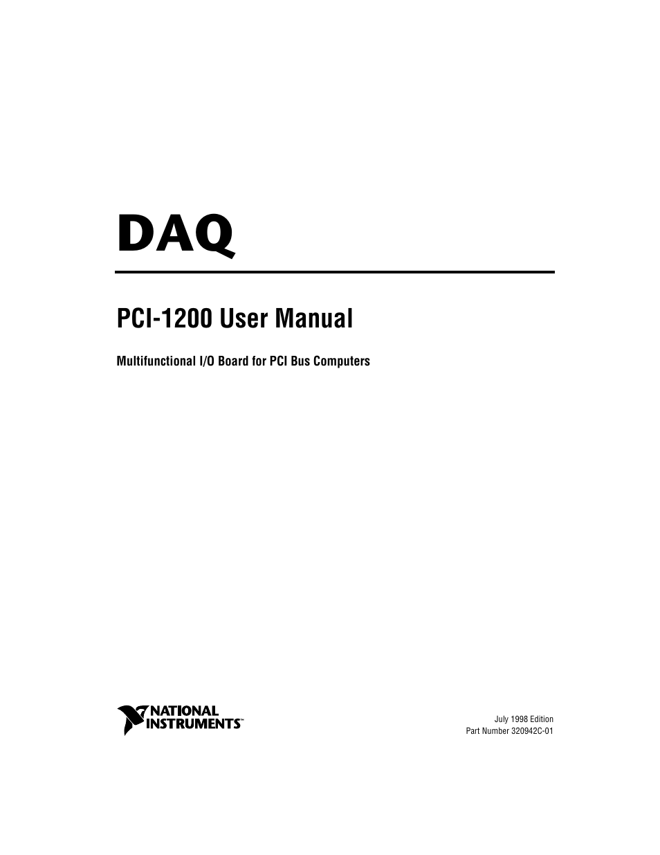 National Instruments PCI-1200 User Manual | 100 pages