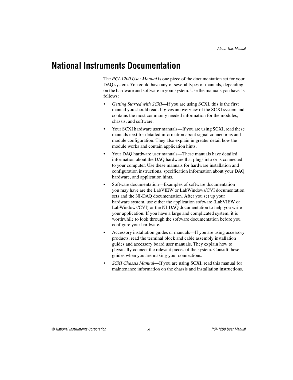 National instruments documentation | National Instruments PCI-1200 User Manual | Page 10 / 100