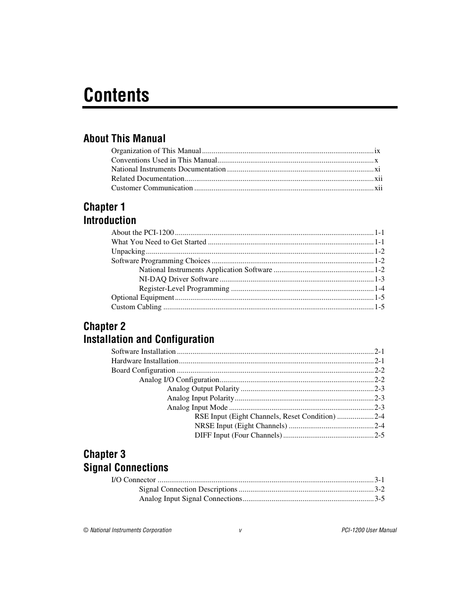 National Instruments PCI-1200 User Manual | Page 4 / 100