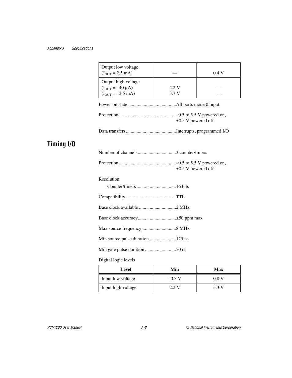 Timing i/o | National Instruments PCI-1200 User Manual | Page 76 / 100