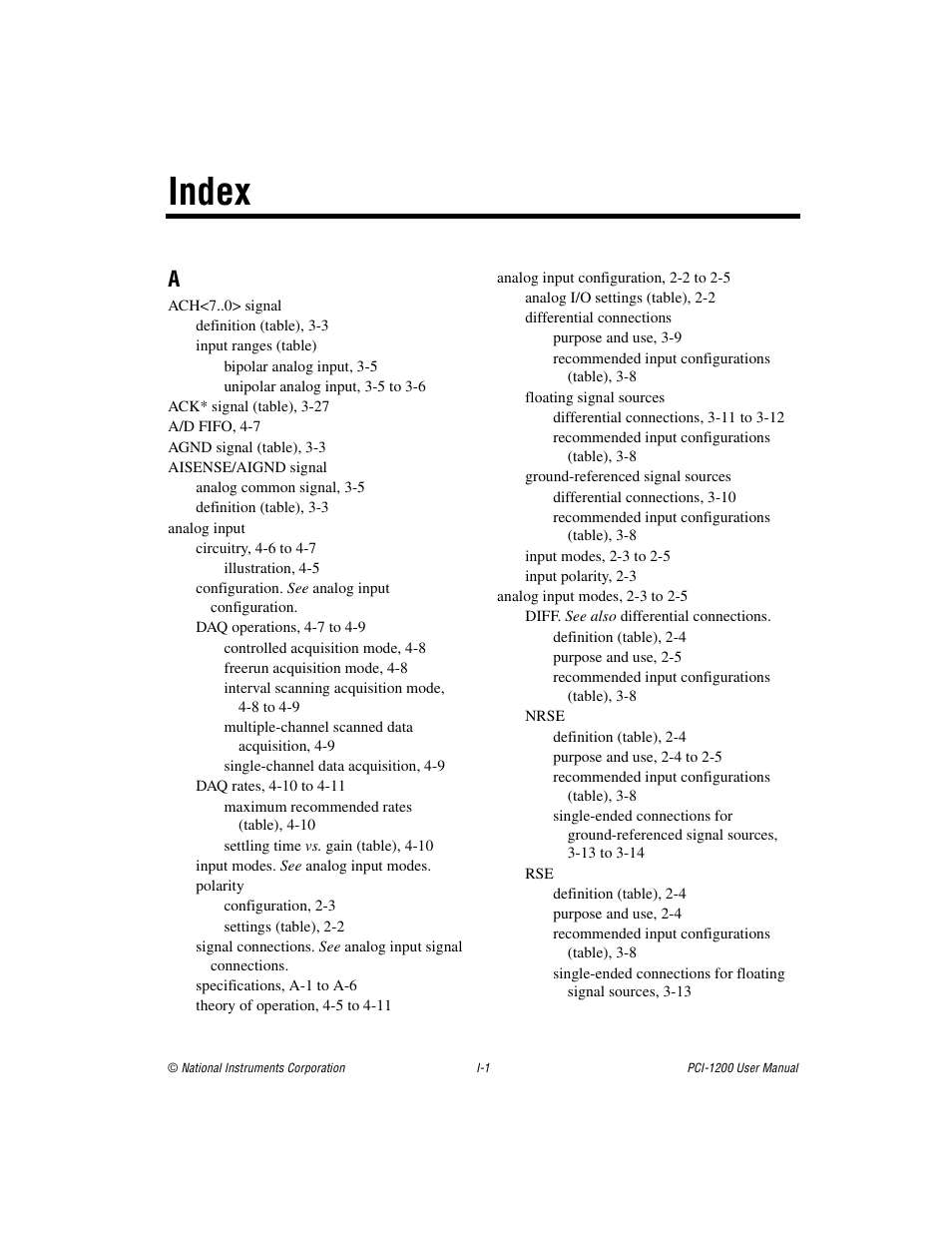 Index | National Instruments PCI-1200 User Manual | Page 93 / 100