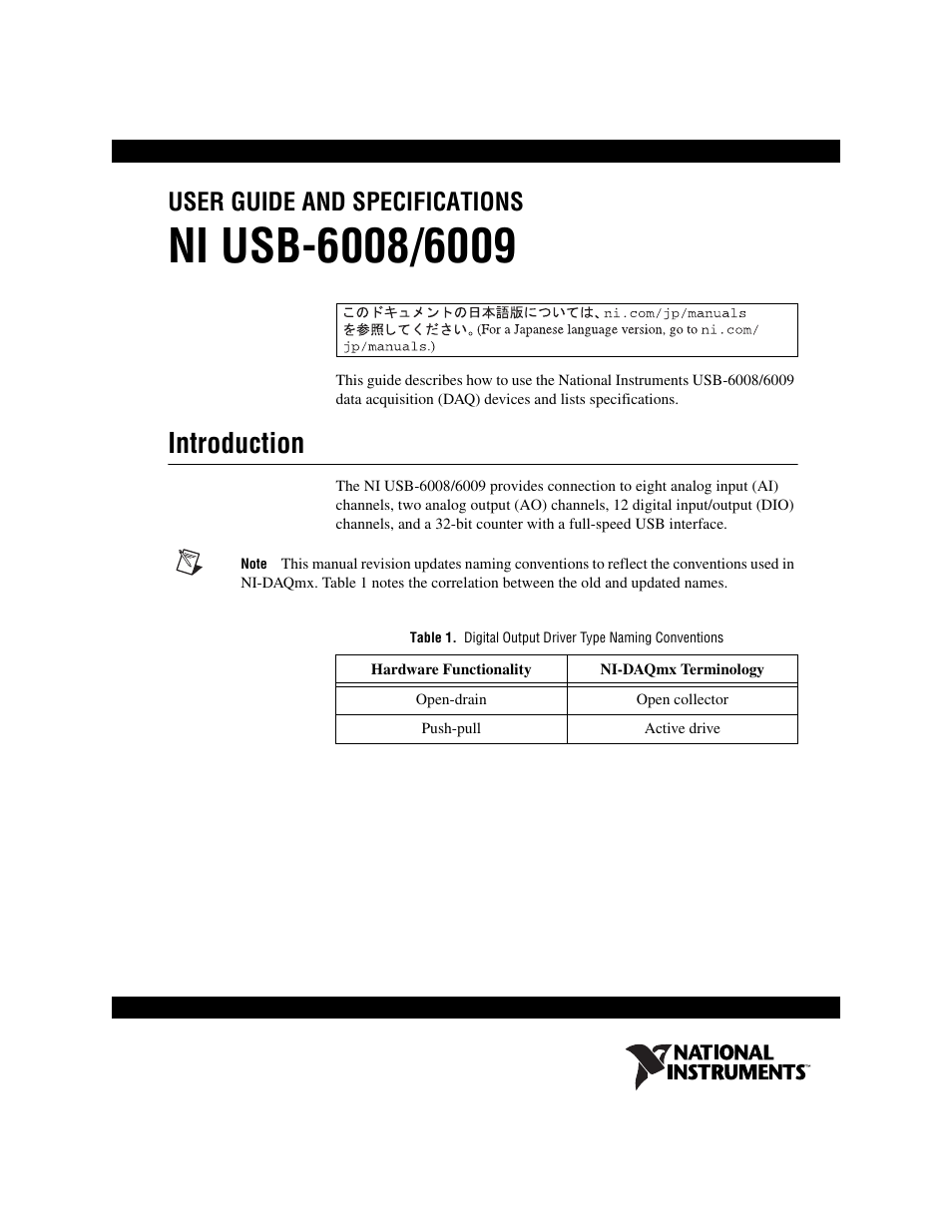 National Instruments 6008 User Manual | 27 pages