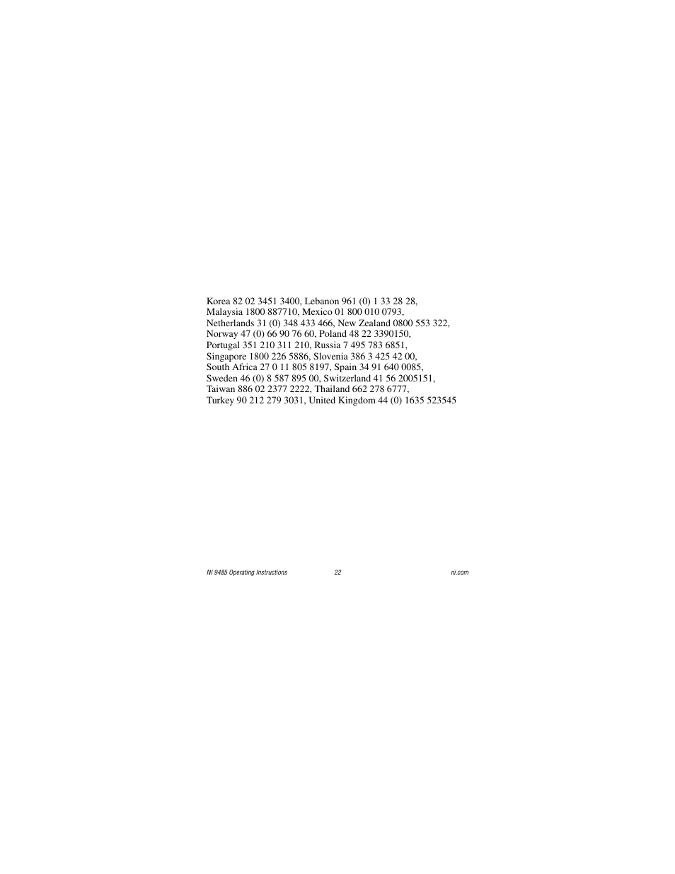 National Instruments 8-Channel Solid-State Relay (SSR) Digital Output NI 9485 User Manual | Page 22 / 23