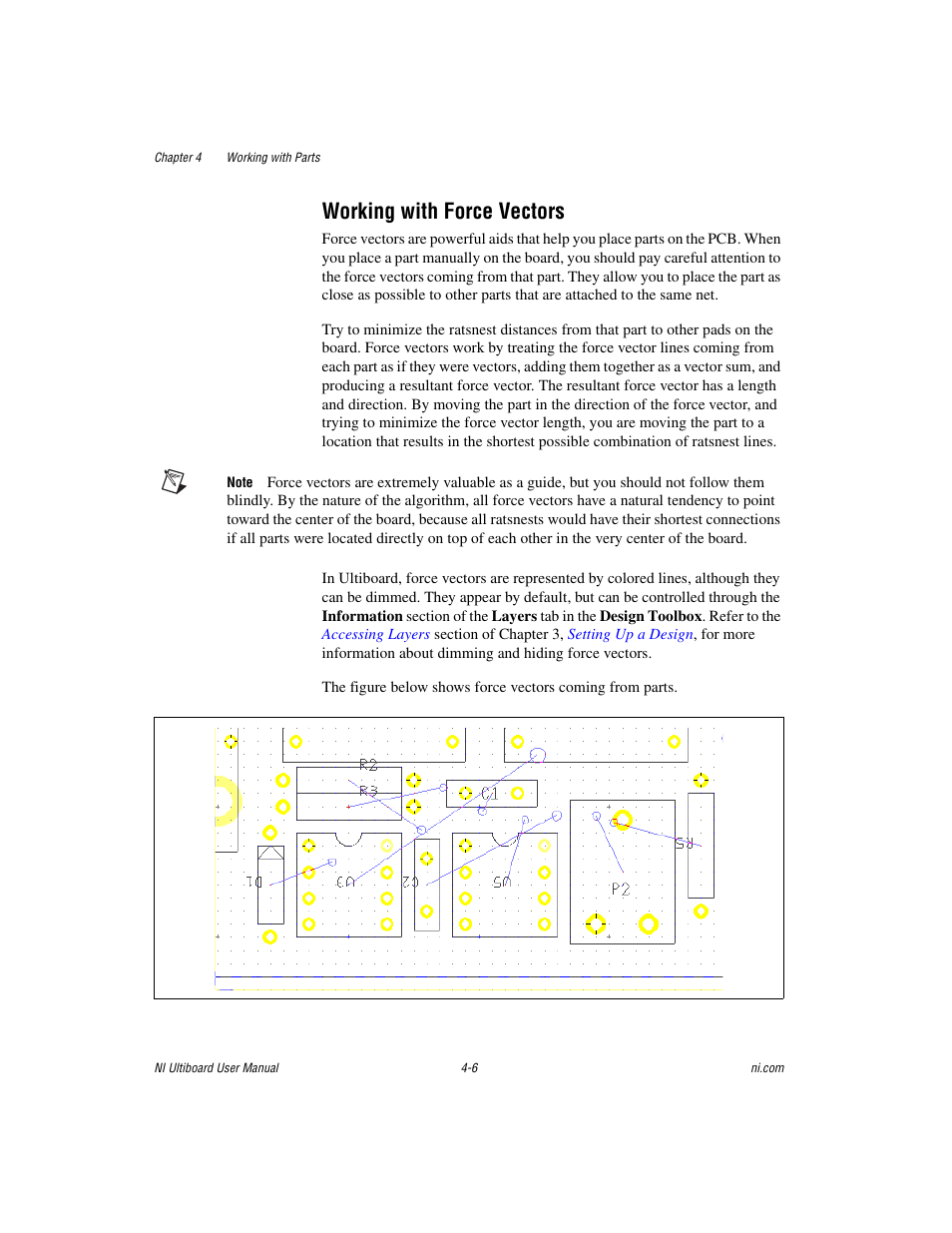 Working with force vectors, Working with force vectors -6 | National Instruments Graphical User Interface Ultiboard User Manual | Page 102 / 281