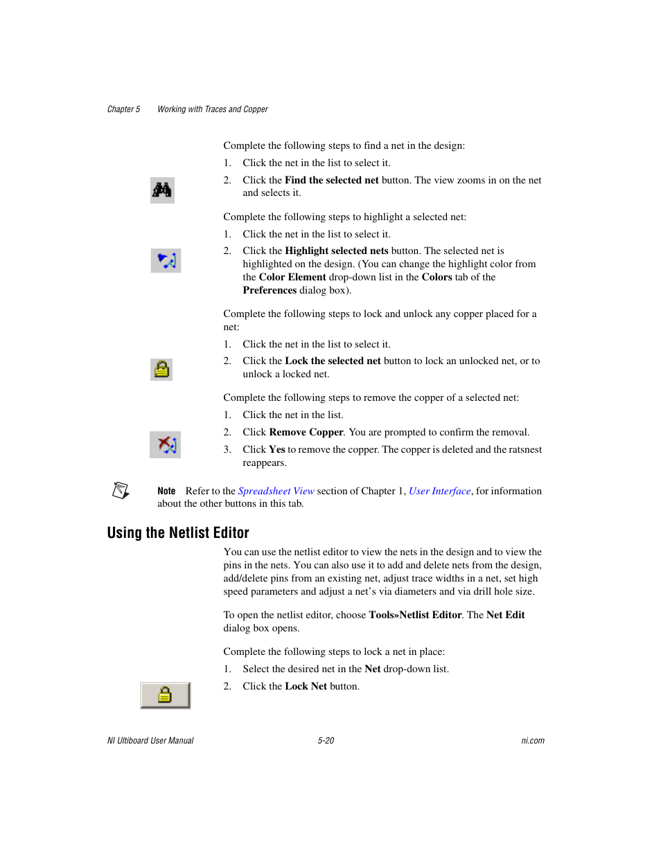 Using the netlist editor, Using the netlist editor -20 | National Instruments Graphical User Interface Ultiboard User Manual | Page 164 / 281