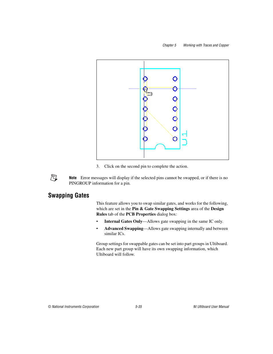 Swapping gates, Swapping gates -35 | National Instruments Graphical User Interface Ultiboard User Manual | Page 179 / 281