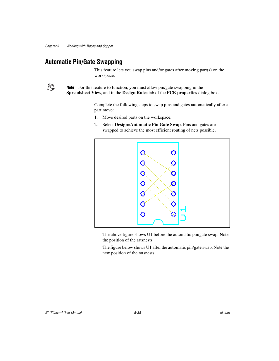 Automatic pin/gate swapping, Automatic pin/gate swapping -38 | National Instruments Graphical User Interface Ultiboard User Manual | Page 182 / 281