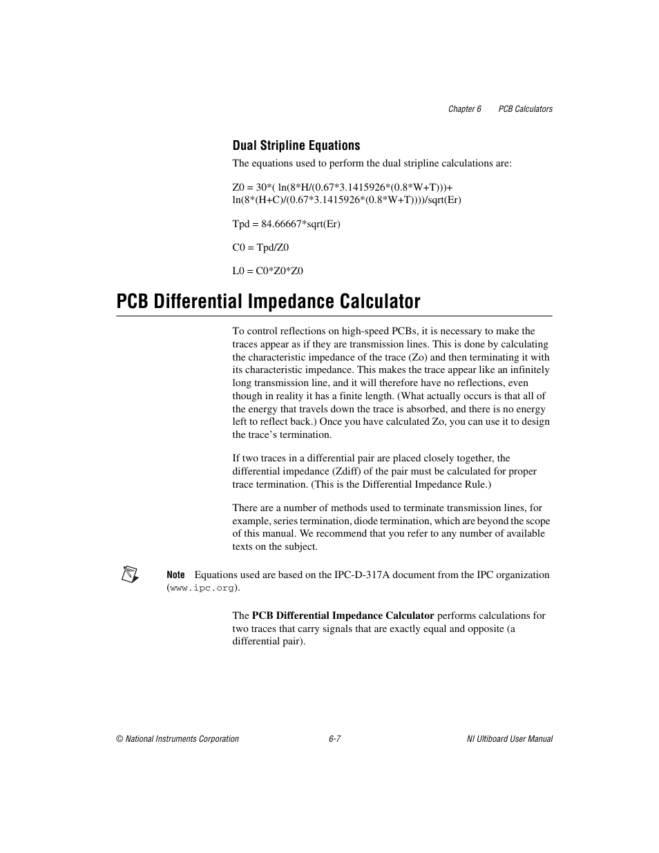 Pcb differential impedance calculator, Pcb differential impedance calculator -7 | National Instruments Graphical User Interface Ultiboard User Manual | Page 190 / 281