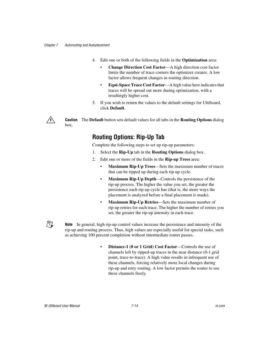Routing options: rip-up tab, Routing options: rip-up tab -14 | National Instruments Graphical User Interface Ultiboard User Manual | Page 211 / 281