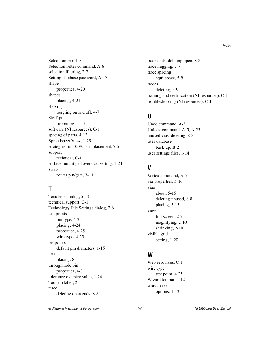 National Instruments Graphical User Interface Ultiboard User Manual | Page 281 / 281