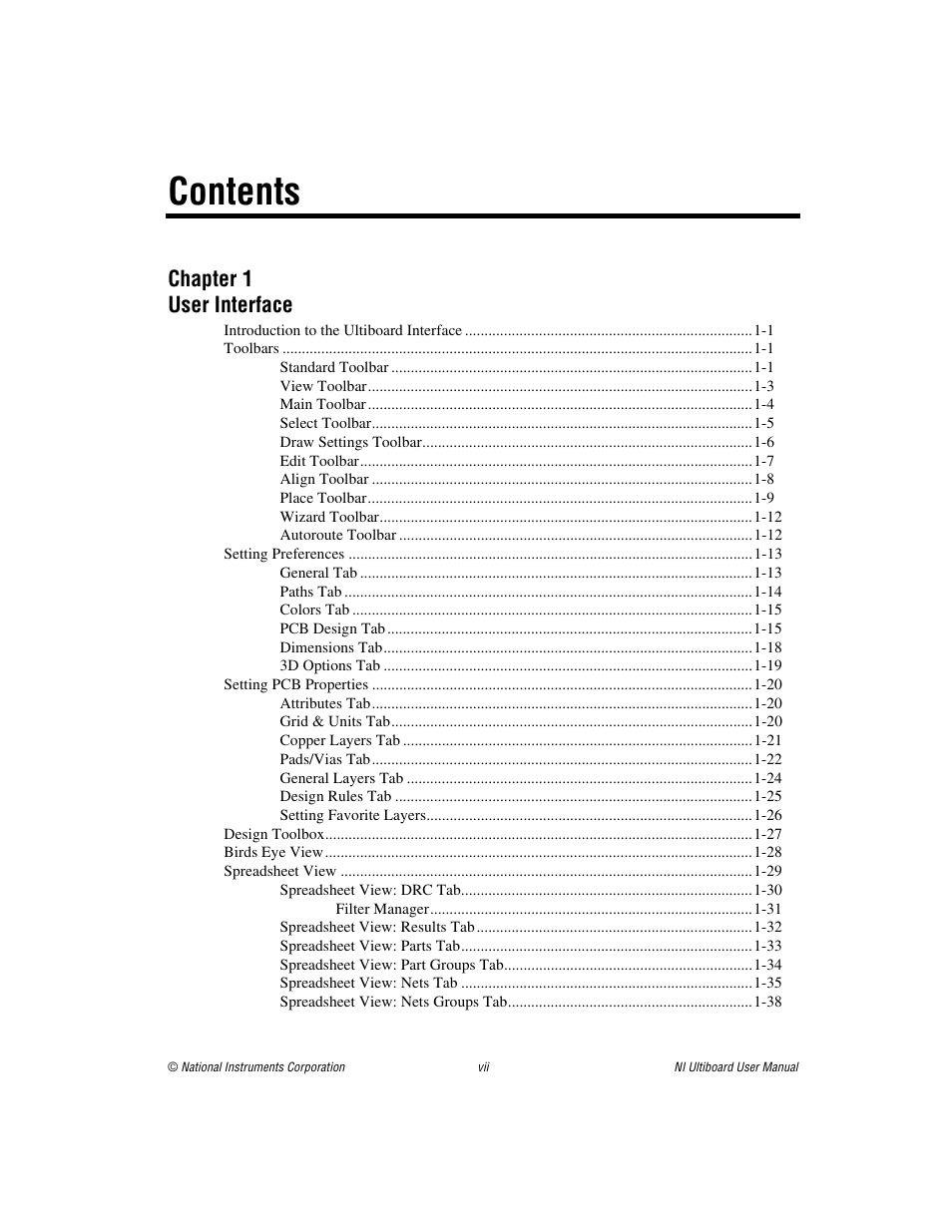 National Instruments Graphical User Interface Ultiboard User Manual | Page 6 / 281