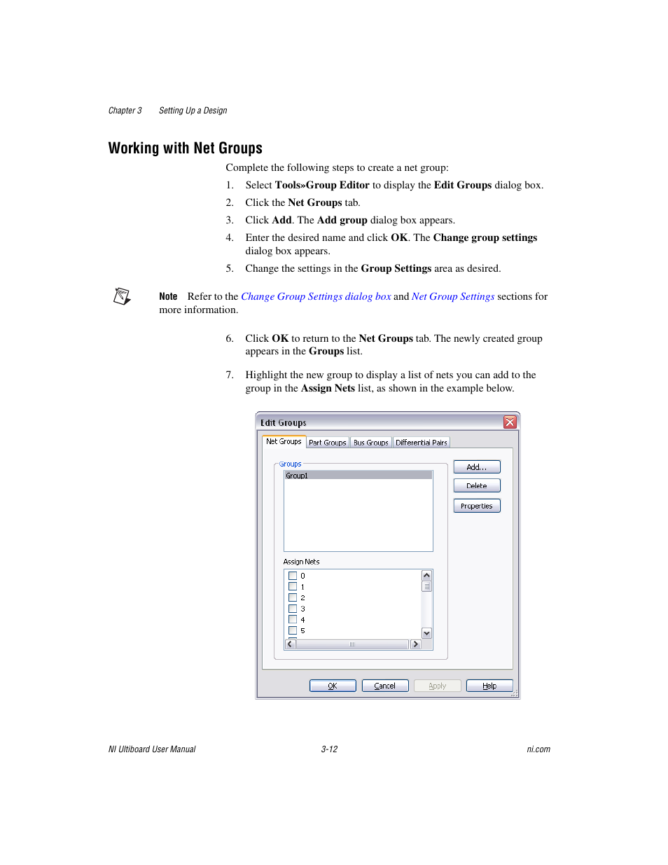 Working with net groups, Working with net groups -12 | National Instruments Graphical User Interface Ultiboard User Manual | Page 88 / 281