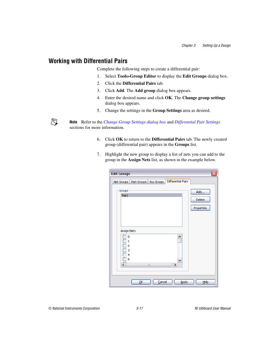 Working with differential pairs, Working with differential pairs -17 | National Instruments Graphical User Interface Ultiboard User Manual | Page 93 / 281