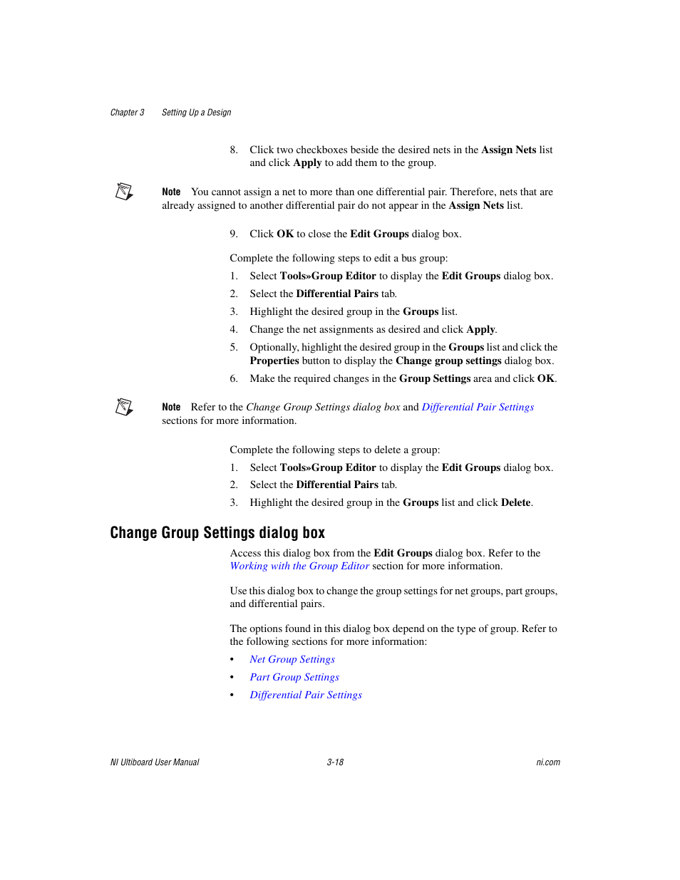 Change group settings dialog box, Change group settings dialog box -18 | National Instruments Graphical User Interface Ultiboard User Manual | Page 94 / 281