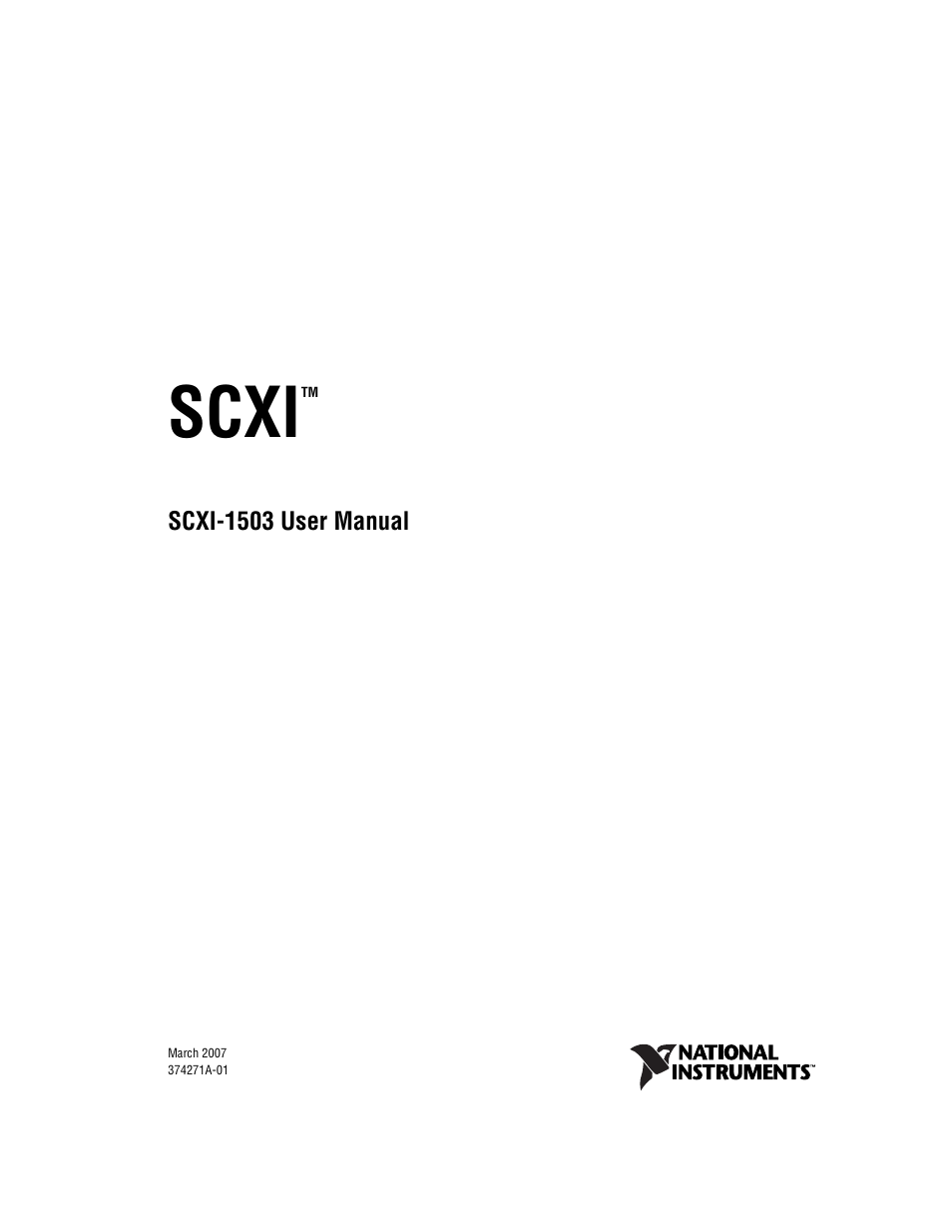 National Instruments Module SCXI-1503 User Manual | 79 pages