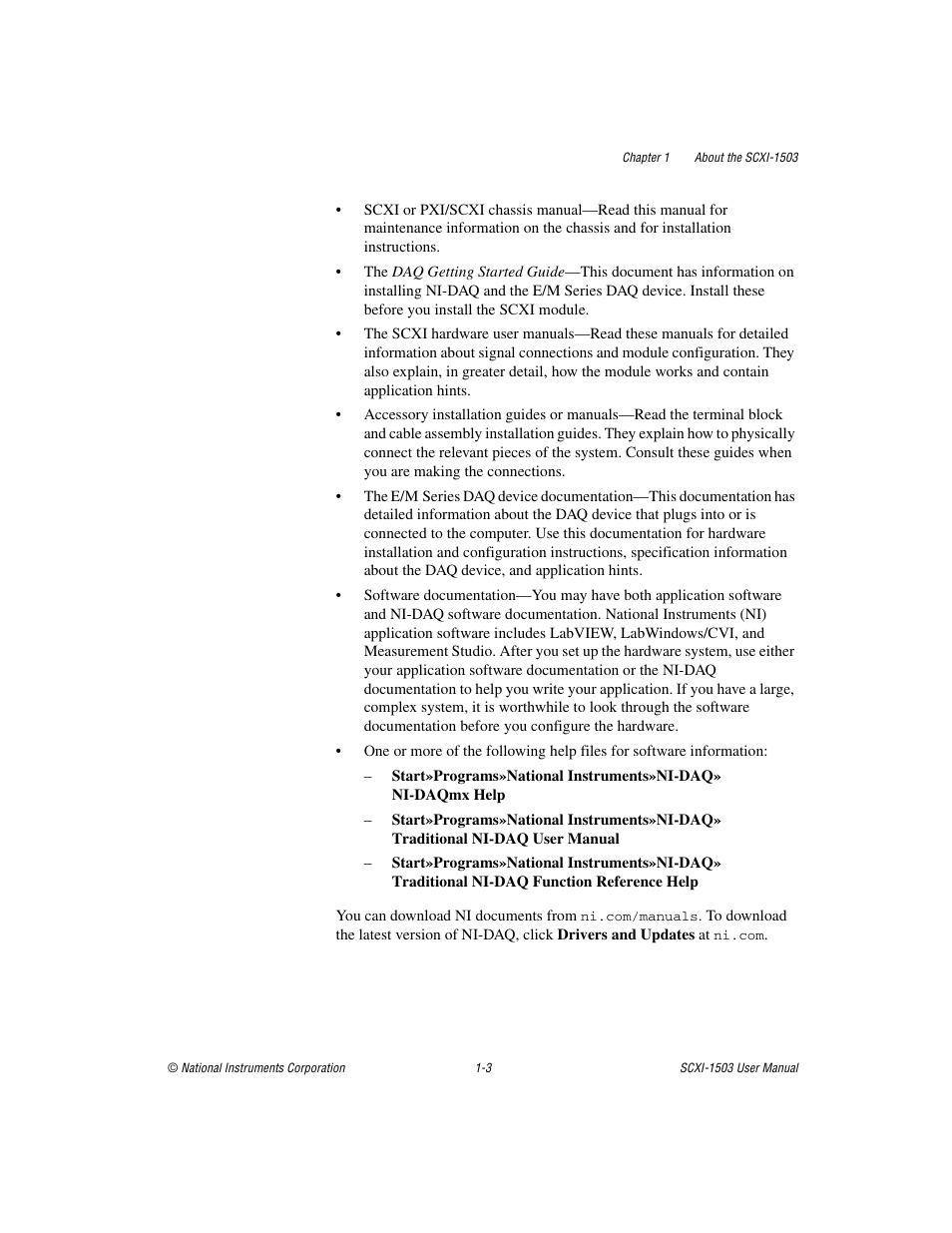 National Instruments Module SCXI-1503 User Manual | Page 11 / 79