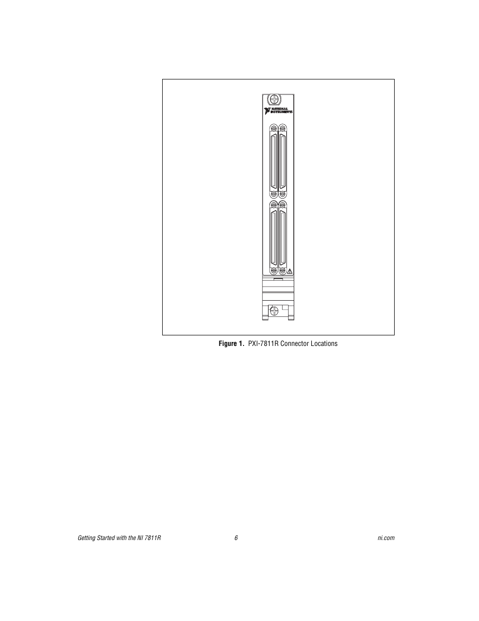 Figure 1. pxi-7811r connector locations | National Instruments Network Device NI PXI-7811R User Manual | Page 6 / 8