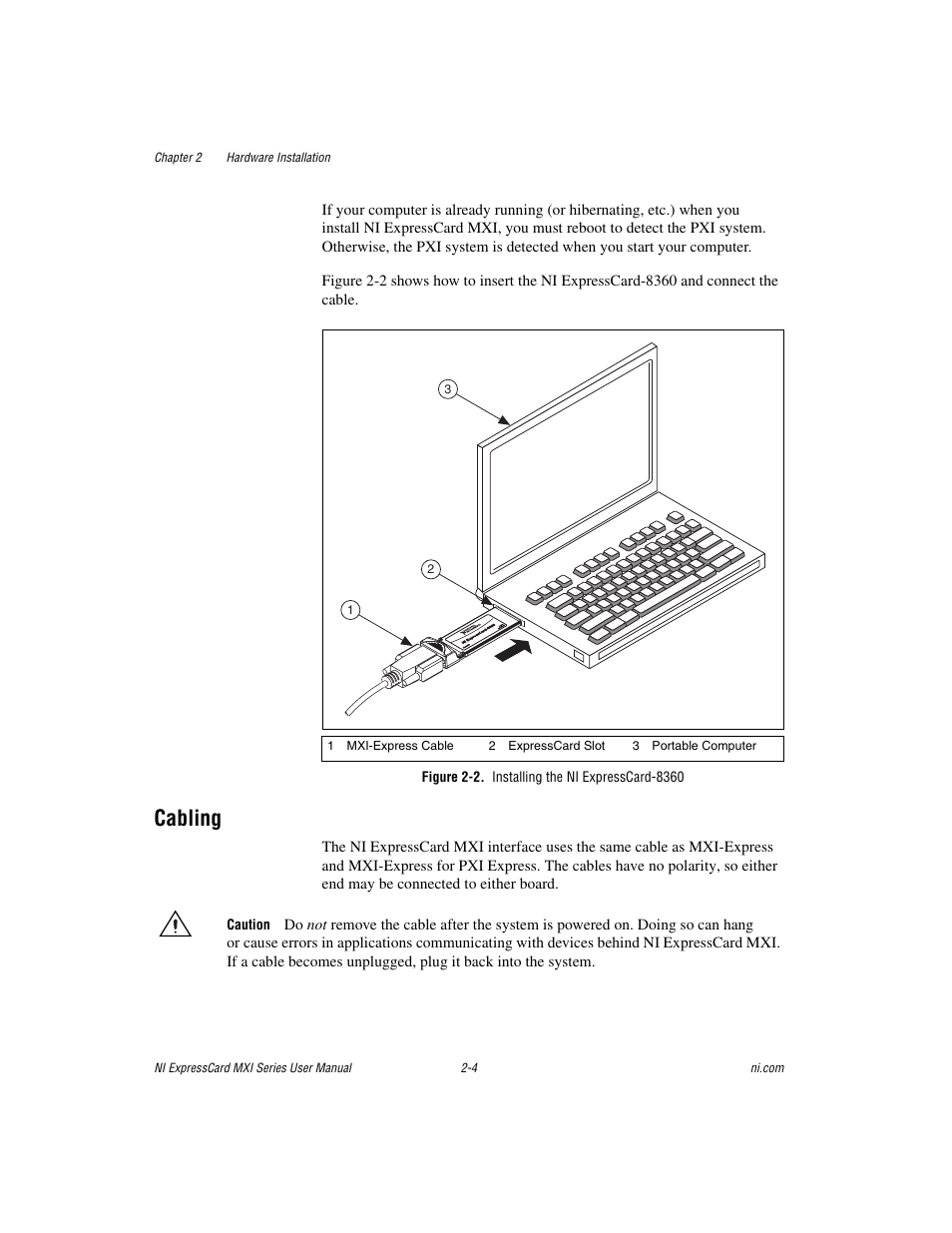 Cabling, Cabling -4 | National Instruments MXI Series User Manual | Page 15 / 40