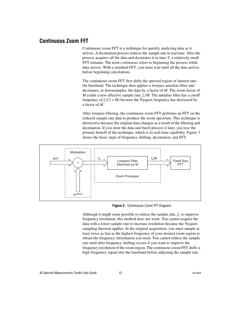 Continuous zoom fft, Figure 3. continuous zoom fft diagram | National Instruments NI Spectral Measurements Toolkit User Manual | Page 12 / 35
