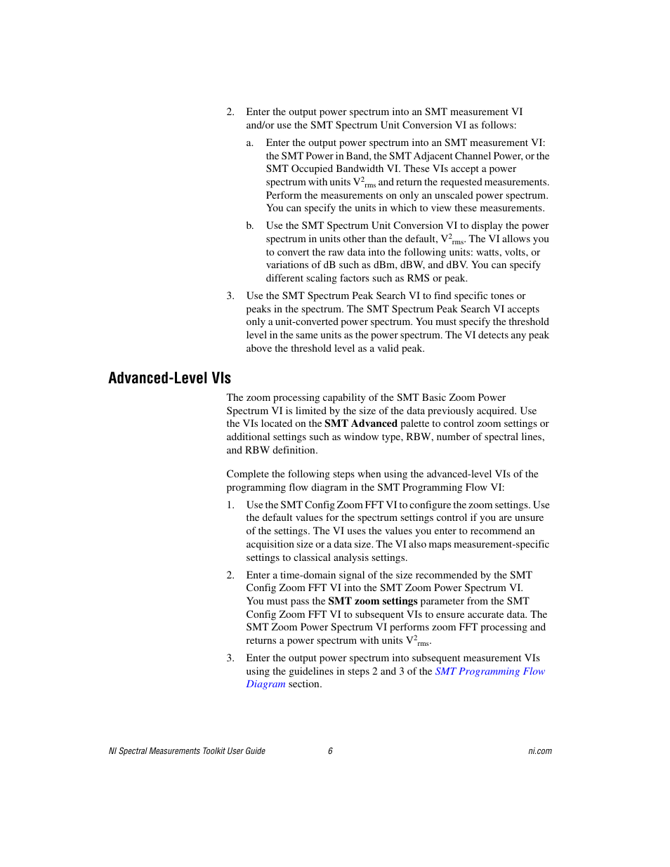 Advanced-level vis | National Instruments NI Spectral Measurements Toolkit User Manual | Page 6 / 35