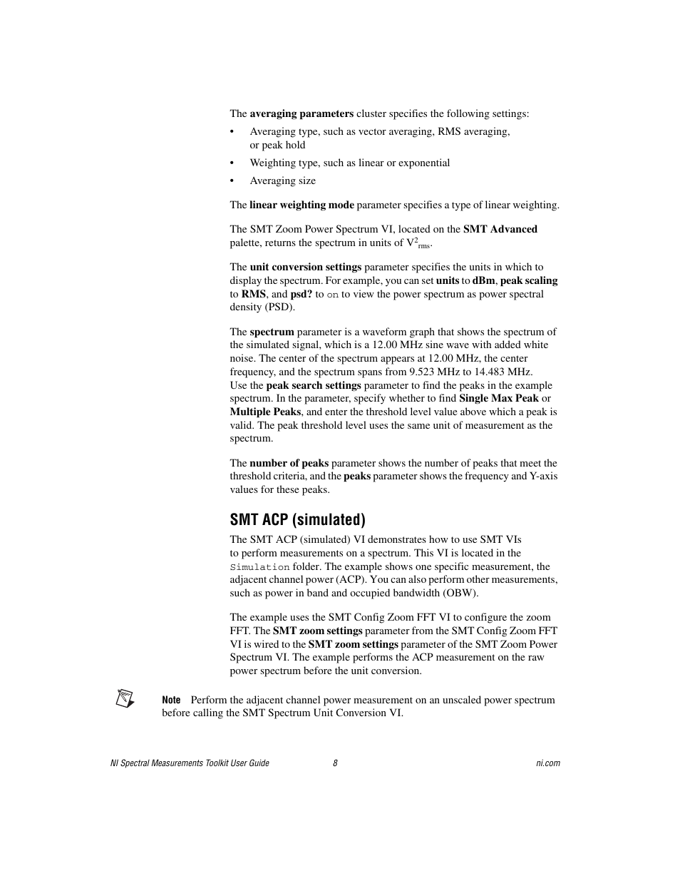 Smt acp (simulated) | National Instruments NI Spectral Measurements Toolkit User Manual | Page 8 / 35