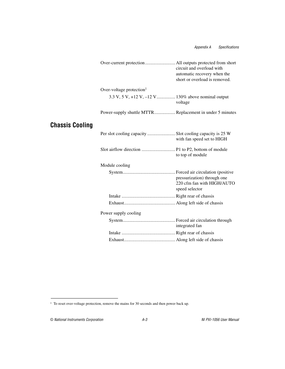 Chassis cooling | National Instruments NI PXI-1056 User Manual | Page 39 / 65