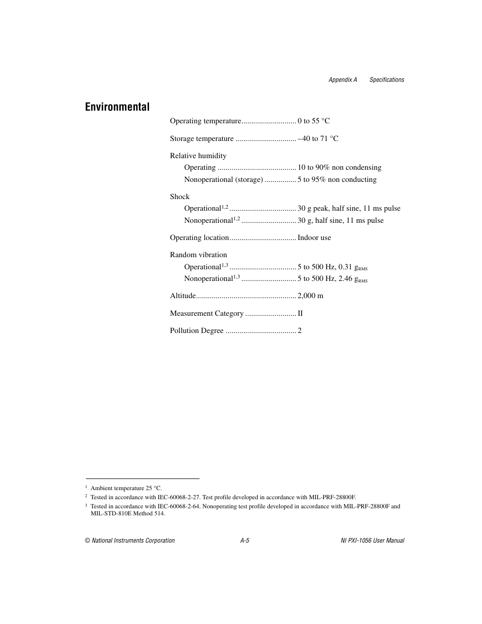 Environmental | National Instruments NI PXI-1056 User Manual | Page 41 / 65