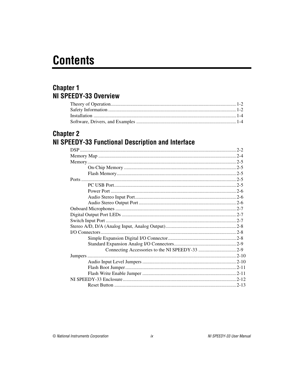 National Instruments Signal Processing Engineering Educational Device NI SPEEDY-33 User Manual | Page 6 / 45