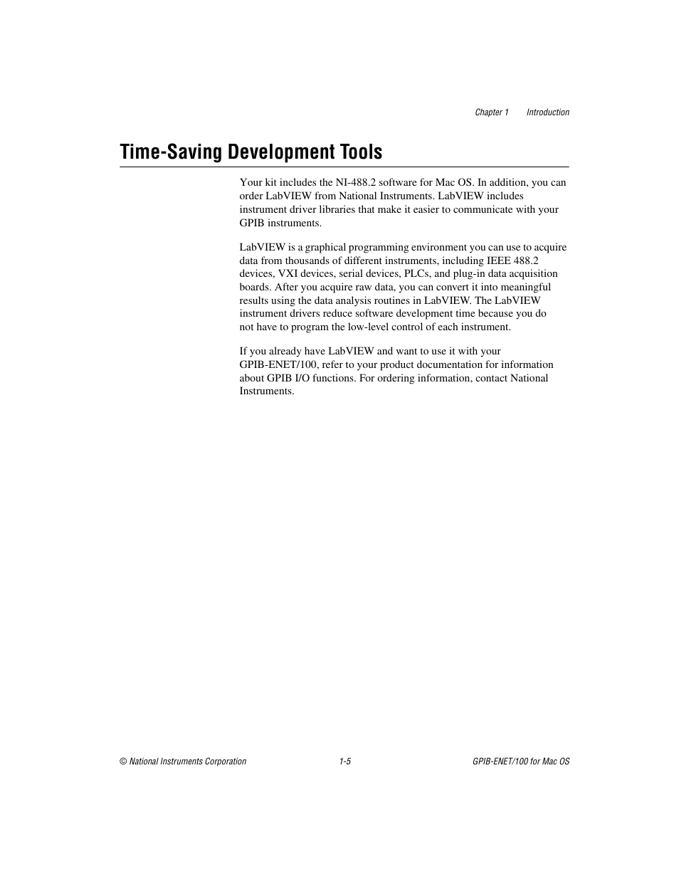 Time-saving development tools, Time-saving development tools -5 | National Instruments GPIB-ENET/100 User Manual | Page 15 / 59