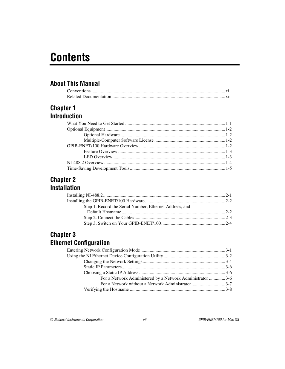 National Instruments GPIB-ENET/100 User Manual | Page 6 / 59