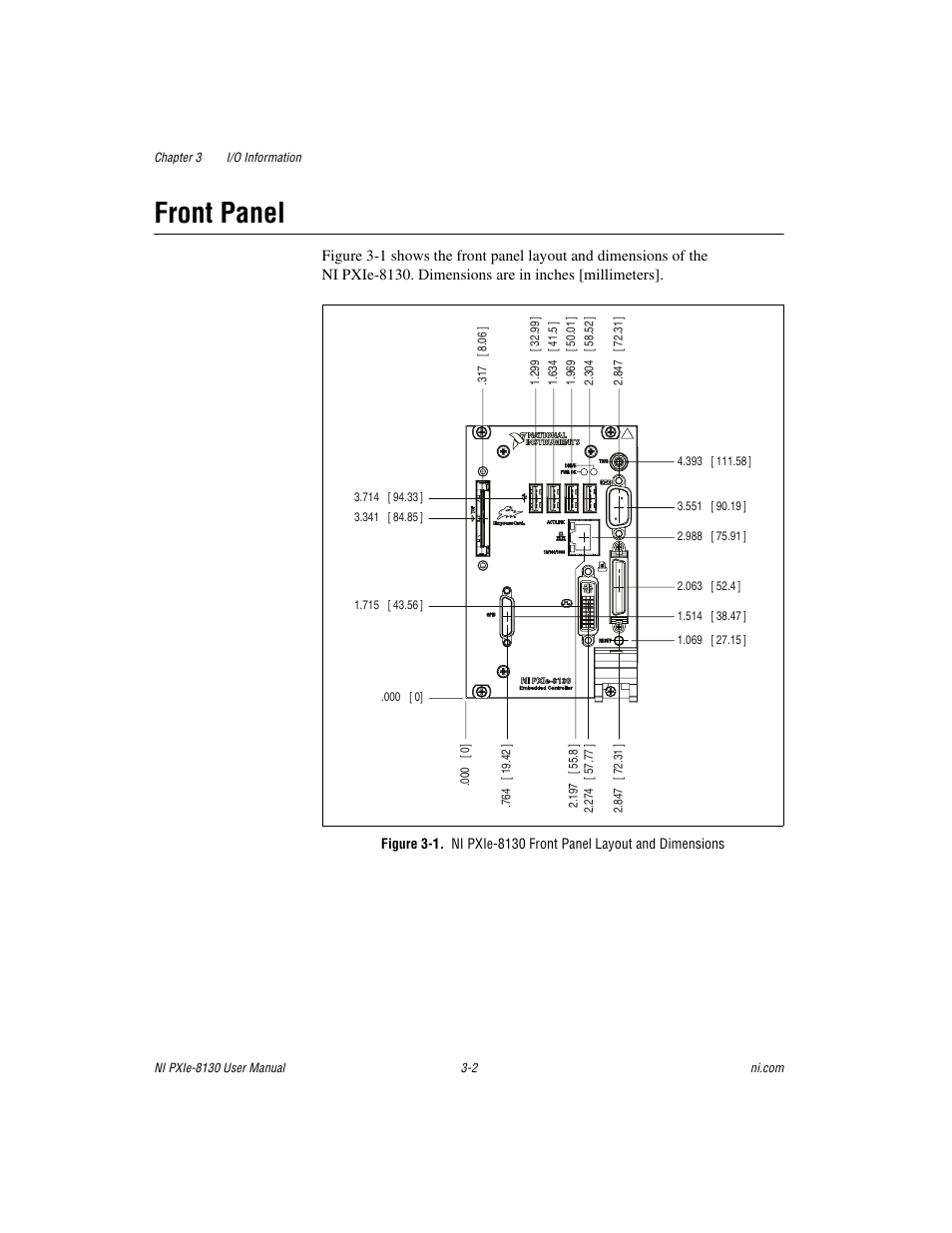 Front panel, Front panel -2 | National Instruments NI PXIe-8130 User Manual | Page 43 / 84