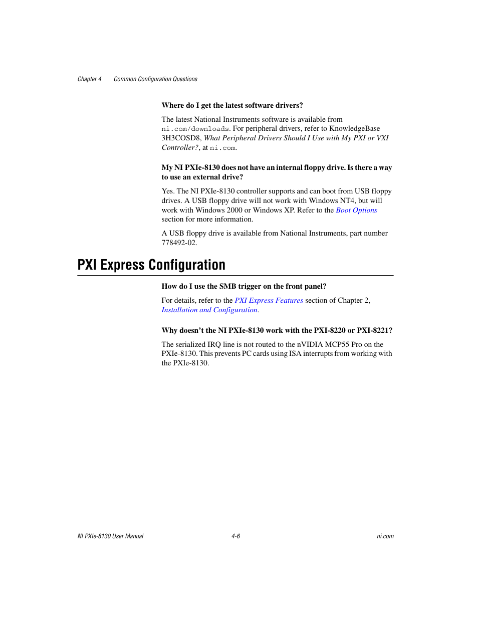 Pxi express configuration, Pxi express configuration -6 | National Instruments NI PXIe-8130 User Manual | Page 63 / 84